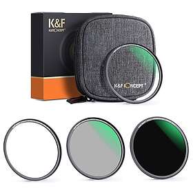 K&F 49mm Magnetisk Filter-Kit ND1000 CPL UV & filterväska Kamerafilter