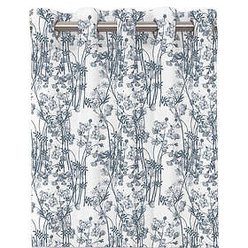 Nina Royal Blommigt Gardinlängd Blå