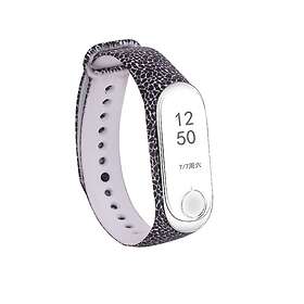 Kamda Armband för Xiaomi Mi Band 3/ 4 silikon Leopardmönster