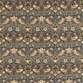 William Morris Strawberry Thief Chocolate/Slate Tyg