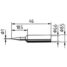 Ersa 0832BDLF Lödspets Pennform DUR Spetsstorlek 1 mm Innehåll st