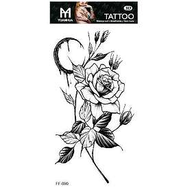 Tillfällig Tatuering 19 x 9cm Blomma, blomknoppar & blodmåne