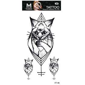 Tillfällig Tatuering 19 x 9cm Treögd katt