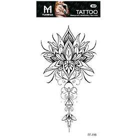 Tillfällig Tatuering 19 x 9cm Motiv m blomblad & triangel