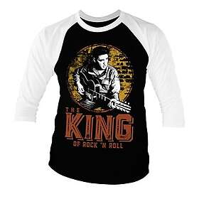 Elvis Presley The King Of Rock 'n Roll Baseball 3/4 Sleeve Tee, Long Sleeve T-Shirt (Herr)