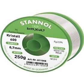 Stannol Kristall 600 Fairtin Loddetin Blyfritt Sn99,3Cu0,7 250g 0,7 mm 250G