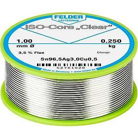 Felder Löttechnik ISO-Core Clear SAC305 Lödtenn Spole Sn96,5Ag3Cu0,5 0,250kg 1 mm