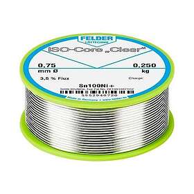 Felder Löttechnik ISO-Core Clear Sn100Ni+ Lödtenn Spole Sn99,25Cu0,7Ni0,05 0,250kg 0,75 mm