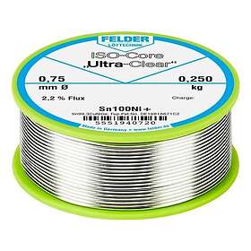 Felder Löttechnik ISO-Core Ultra-Clear Sn100Ni+ Lödtenn, blyfri Spole Sn99,25Cu0,7Ni0,05 0,250kg 0,75 mm