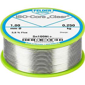 Felder Löttechnik ISO-Core Clear Sn100Ni+ Lödtenn, blyfri Spole Sn99,25Cu0,7Ni0,05 0,250kg 1 mm