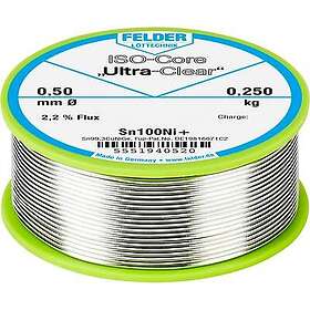 Felder Löttechnik ISO-Core Ultra-Clear Sn100Ni+ Lödtenn, blyfri Spole Sn99,25Cu0,7Ni0,05 0,250kg 0,5 mm