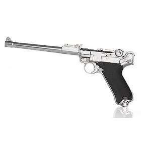 WE Airsoft Luger P08l 8" Silver GBB Full Metal