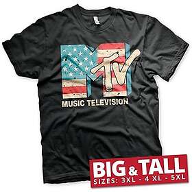 MTV Distressed USA-Flag Big & Tall T-Shirt (Herr)