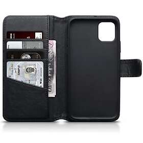 Plånboksfodral iPhone 12 / iPhone 12 Pro Äkta Läder Svart