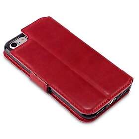 Mobilväska iphone 8 Äkta Läder Röd Slim