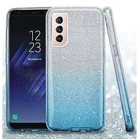 Mobilskal Samsung Galaxy S22+ (S22 plus) Glitter Blå/Silver