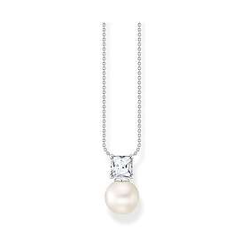 Thomas Sabo Pearls and chains pearl with white stone silver pärlhalsband KE2163-167-14-L45V
