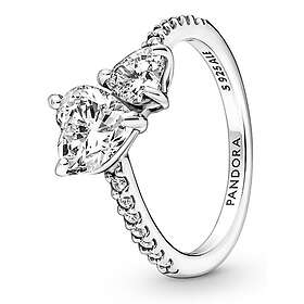 Pandora Stackable Sparkling Heart Solitaire Sterling silver ring 191198C01-52