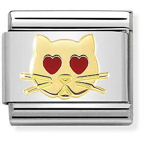 Nomination Gold Cat with Heart Eyes 030272-43