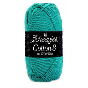 Scheepjes Cotton 8 Garn Unicolor 723 Mörk Sjögrön