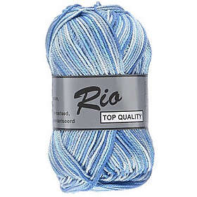 Lammy Yarns Rio Garn Print 623 Hvid/Blå 50 gram