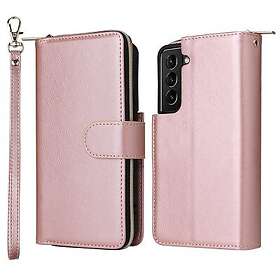 Zipper Magnet Leather Wallet Samsung Galaxy S23 Roséguld