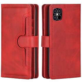 Läder Plånboksfodral Multi-Slot iPhone 13 Röd