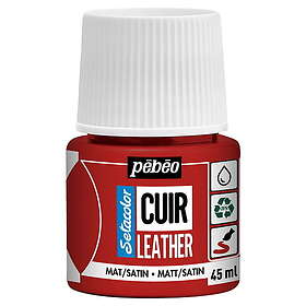 Pebeo Cuir Leather 45ml läderfärg – Röd, matt satin-finish