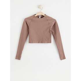 Lindex Sömlös ribbad och croppad sporttopp