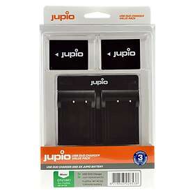 Jupio NP-W126s Fuji kit, 2st batterier+dubbelladdare