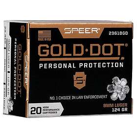 Speer GOLD DOT PERSONAL PROTECTION AMMO 9MM LUGER GDHP 124GR