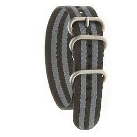 James Bond Dr Nato Straps ZULU THREE Black Grey Strap Satin 24 mm