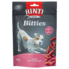 Rinti Extra Bitties Kyckling med morötter & spenat 100G