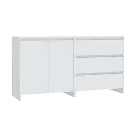 Skänk 2 delar vit konstruerat trä Vit 3098057