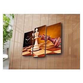 Dekorativ Canvasmålning med Klocka 3 Delar Flerfärgad 228CLA2662