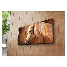 Dekorativ Canvasmålning med Klocka 3 Delar Flerfärgad 228CLA3633