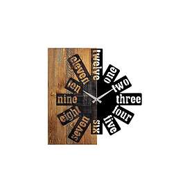 Wooden Clock 40 Sort/Ljus Valnöt 539TNL1140