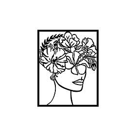 Flower Woman Väggdekor Svart 891TNL1943