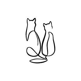 Couple Cat Love Väggdekor Svart 891TNL1980