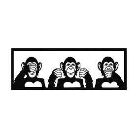 Three Monkeys S Väggdekor Svart 279ENZ1134