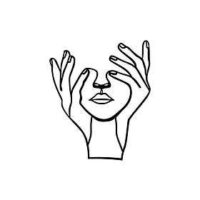 Hand Face Väggdekor Svart 891TNL1940