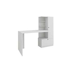 Merinoz Skrivbord 150 cm med Förvaring Hyllor Låda Skåp Vit 756FRN3810