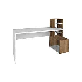 Winvar Skrivebord 120 cm med oppbevaring Hvit/Valnötsbrun 731WAT3823