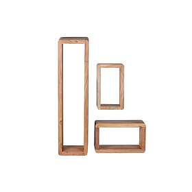 Wohnling Brinius Vegghylle 3-pack Tre/natur WL1.526