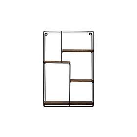 Bingdi Vegghylle 60x15 cm 4 Hyllor Sort/Mörkbrun 491CRT1106