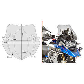 Givi D5124b Low&sports Bmw R 1200/1250 Gs Adventure&r 1200/1250 Gs Windshield Svart