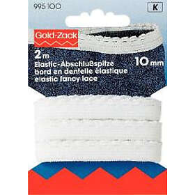 Gold-Zack Elastisk spets 10 mm vit 2 m