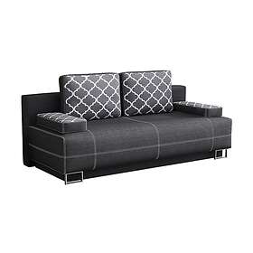 Optima Bäddsoffa 200x90x90 cm Svart/Grå