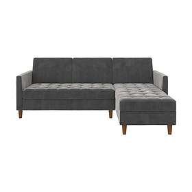 Dorel Home Presley 3-sits Divanbäddsoffa Ställbar Grå/Trä 2279469