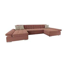 Dewitt Bäddsoffa Dubbeldivan 4-sits 360x130 cm U-formad Rosa